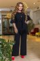 Стильний жіночий брючний костюм, туніка з виточками і бахромою та широкі штани з гумкою з 50 по 60 розмір (5)