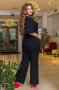 Стильний жіночий брючний костюм, туніка з виточками і бахромою та широкі штани з гумкою з 50 по 60 розмір (6)