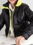 Двокольорова коротка курточка на синтепоні з коміром-стійка та кишенями по боках з 42 по 50 розмір (4)