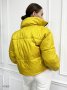 Молодіжна жовта курточка з коміром-стійкою, з принтом та кишенями на рукавах з 42 по 50 розмір (4)