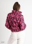 Яскрава малинова жіноча коротка куртка з коміром-стійкою на блискавці з принтом з 42 по 48 розмір (2)