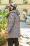 Стильна жіноча куртка з високим коміром-капюшоном на блискавці та кнопках з 54 по 64 розмір (6)