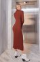 Жіночна ангорова сукня-гольф в рубчик з глибоким розрізом з 42 по 48 розмір (4)