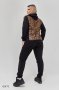 Жіночий спортивний костюм зі вставкою еко-шкіри з леопардовим принтом з 48 по 58 розмір (4)