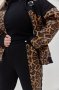 Стильний спортивний костюм зі вставкою еко-шкіри з леопардовим принтом з 48 по 58 розмір (4)