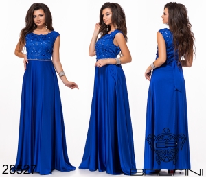 Длинное шелковое платье расшитое цветами из ткани размеры S-L - 7843554 - SvitStyle