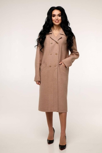 Пальто шерстяное демисезонное, прямого силуэта с втачными рукавами с 44 по 54 размер - SvitStyle