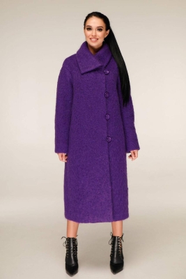 Пальто женское демисезонное, выполненное из п/шерстяной ткани с рядом пуговиц впереди  с 44 по 54 размер - 7849929 - SvitStyle