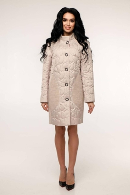 Пальто демисезонное, выполненное из стеганной плащевой  ткани и трикотажа, прямого силуэта с 44 по 54 размер - 8014353 - SvitStyle
