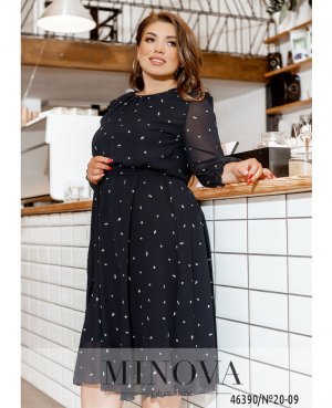 Нежное двухслойное платье с пышным подолом с 48 по 54 размер - 8303301 - SvitStyle