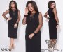 Элегантное черное платье с длинными прозрачными рукавами с 48 по 62 размер (1)