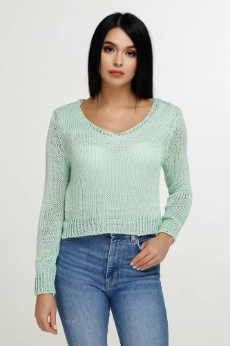 Молодежный укороченный свитер с удлиненной спинкой с длинным рукавом с 42 по 46 размер - SvitStyle