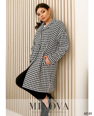 Элегантное демисезонное пальто без подкладки, однобортное с врезными карманами с 42 по 48 размер - 8389352 - SvitStyle