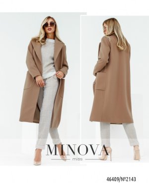 Стильное демисезонное пальто на подкладке с накладными карманами с 42 по 48 размер - SvitStyle