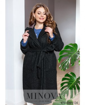 Демисезонное пальто с подкладкой и капюшоном с 48 по 58 размер - 8408191 - SvitStyle