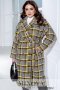 Модное двубортное шерстяное пальто oversize с подкладкой в клетку с поясом с 46 по 68 размер (1)