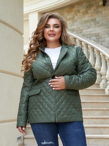 Стьобана жіноча куртка-піджак на синтепоні с 50 по 60 размер - SvitStyle