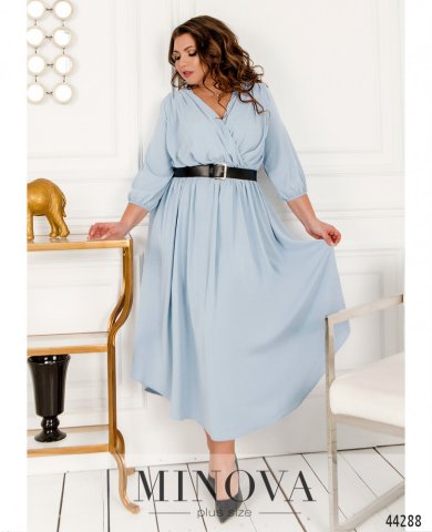 Красивое платье с запахом на лифе, рукава со вшитыми  резинками с 50 по 58 размер - SvitStyle