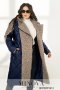 Стильне стьобане пальто з комбінацією двох тканин з косою блискавкою та відкладним коміром з 46 по 68 розмір (1)