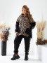 Жіночий спортивний костюм з принтом леопард та зебра, кофта з кишенями та штани на манжетах з 48 по 58 розмір (1)