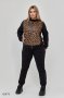 Жіночий спортивний костюм зі вставкою еко-шкіри з леопардовим принтом з 48 по 58 розмір (1)