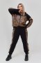 Стильний спортивний костюм зі вставкою еко-шкіри з леопардовим принтом з 48 по 58 розмір (1)