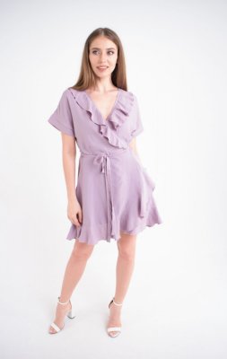 Жіноча сукня ліловий (Рюша) - 8627394 - SvitStyle