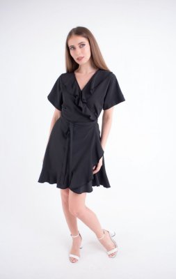 Жіноча сукня чорний (Рюша) - 8627395 - SvitStyle