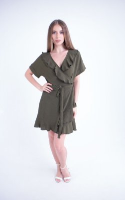 Жіноча сукня оливковий (Рюша) - SvitStyle