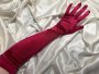 Блестящие атласные перчатки бордового цвета (5)