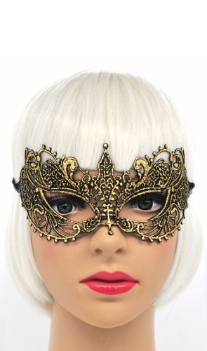 Карнавальная маска черно золотая - SvitStyle