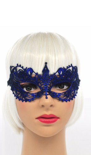 Карнавальная маска черно синяя - SvitStyle