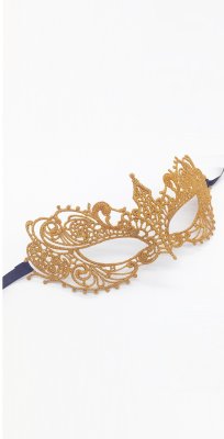 Карнавальная ажурная маска золотая - 5658891 - SvitStyle