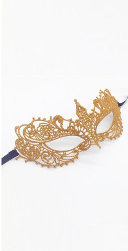 Карнавальная ажурная маска золотая - SvitStyle