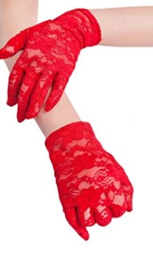 Гипюровые перчатки красные - 5658908 - SvitStyle