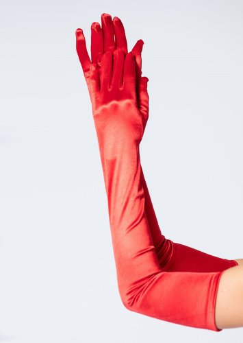 Длинные перчатки красные - SvitStyle