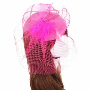 Шляпка розовая с вуалью - 5659021 - SvitStyle