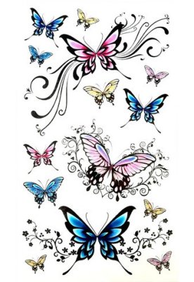 Временные татуировки с бабочками ТБ-149 - 5659035 - SvitStyle