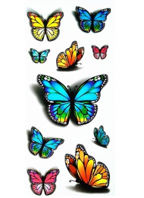 Временная татуировка с разноцветными бабочками - 5659037 - SvitStyle