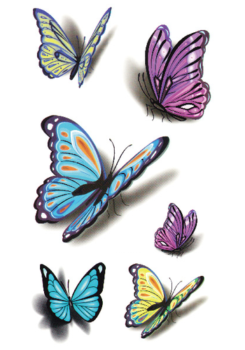 Временная татуировка Бабочки 3D - SvitStyle