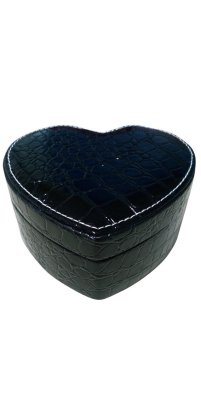 Черная шкатулка в виде сердца для украшений ТБ-137 - SvitStyle