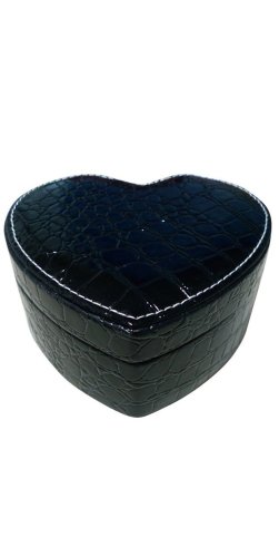 Черная шкатулка в виде сердца для украшений ТБ-137 - SvitStyle