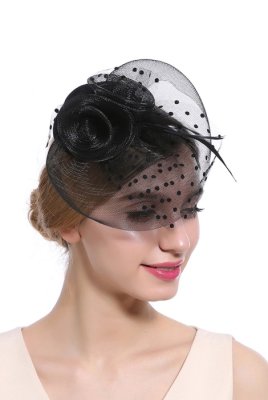 Женская черная шляпка с вуалью А-1058 - 5969225 - SvitStyle