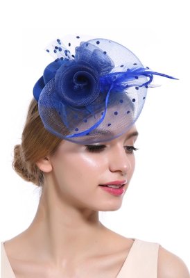 Женская синяя шляпка с вуалью А-1052 - 5969234 - SvitStyle