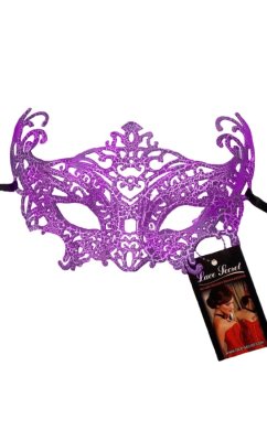 Ажурная карнавальная маска фиолетовая А-1070 - SvitStyle