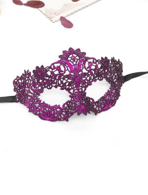 Карнавальна ажурна маска чорно-фіолетова А-1092 - 6179736 - SvitStyle
