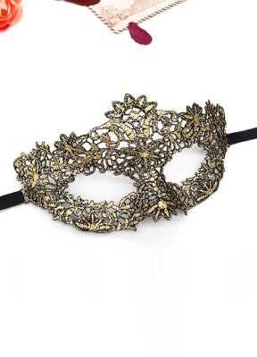 Карнавальна ажурна маска чорно-золота А-1091 - 6179738 - SvitStyle