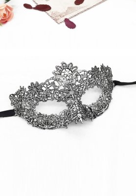 Карнавальна ажурна маска срібно-чорна А-1090 - 6179740 - SvitStyle