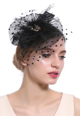 Унікальна жіноча чорна капелюшок з вуаллю і брошкою А-1105 - 6179796 - SvitStyle