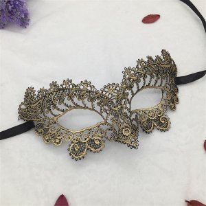 Мереживна карнавальна маска золота А-1181 - SvitStyle